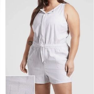 Athleta Farallon Elastic Drawstring Breathable UPF Organic Cotton NWT Romper 2X